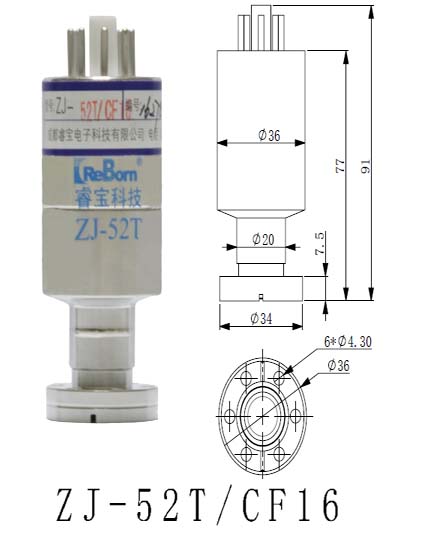 Reborn ZJ-52T metal Thermocouple Vacuum Gauge Tube